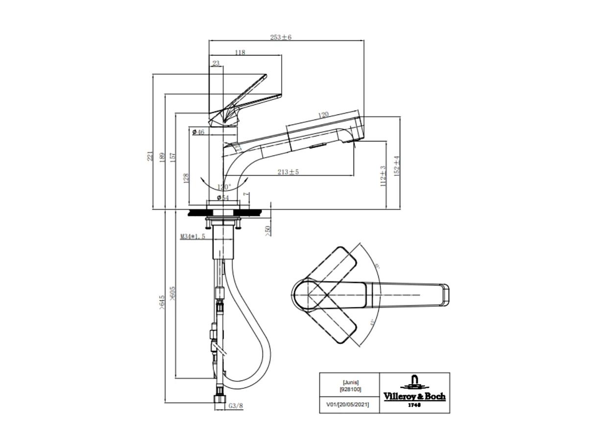 Robinet cuisine VILLEROY ET BOCH Junis Shower