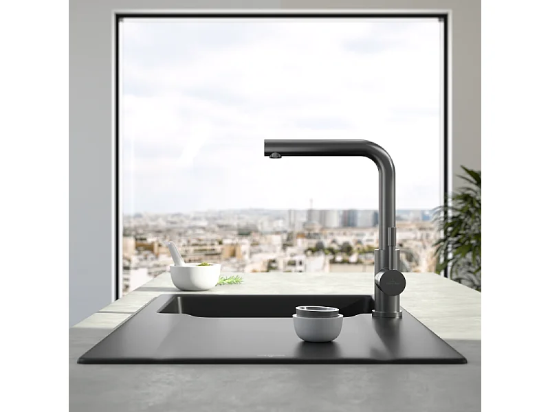 Robinet cuisine VILLEROY ET BOCH Modern Steel anthracite
