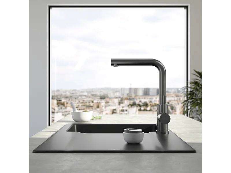 Robinet cuisine Villeroy & Boch Modern Steel anthracite