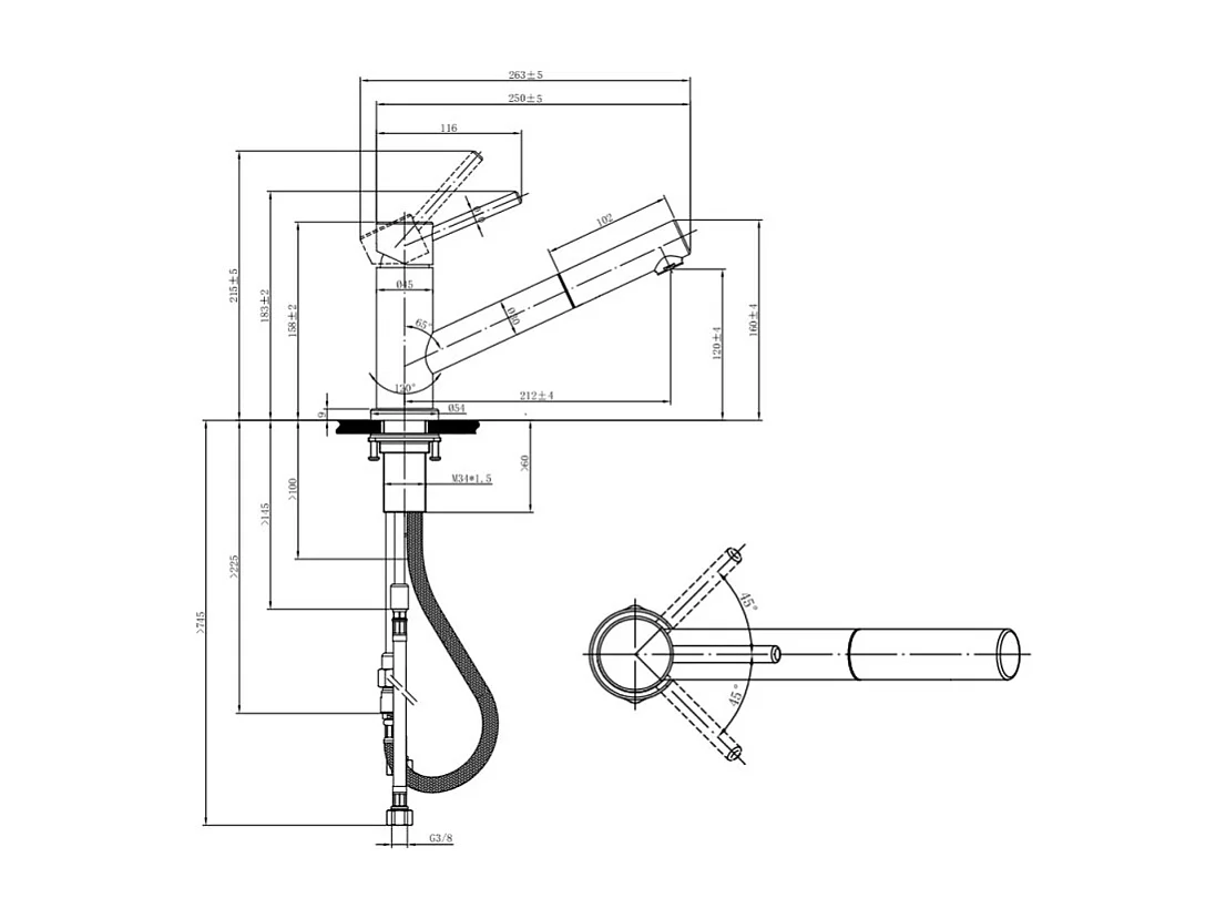 Robinet cuisine VILLEROY ET BOCH Como Shower