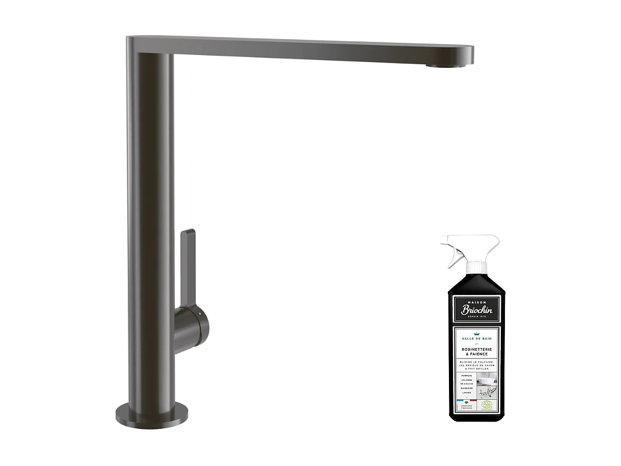 Robinet cuisine VILLEROY ET BOCH Finera anthracite + nettoyant
