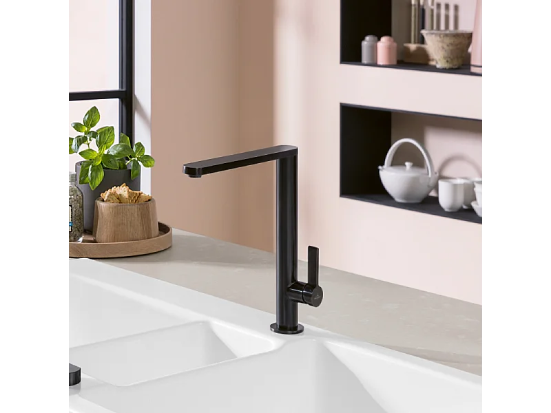 Robinet cuisine VILLEROY ET BOCH Finera anthracite + nettoyant