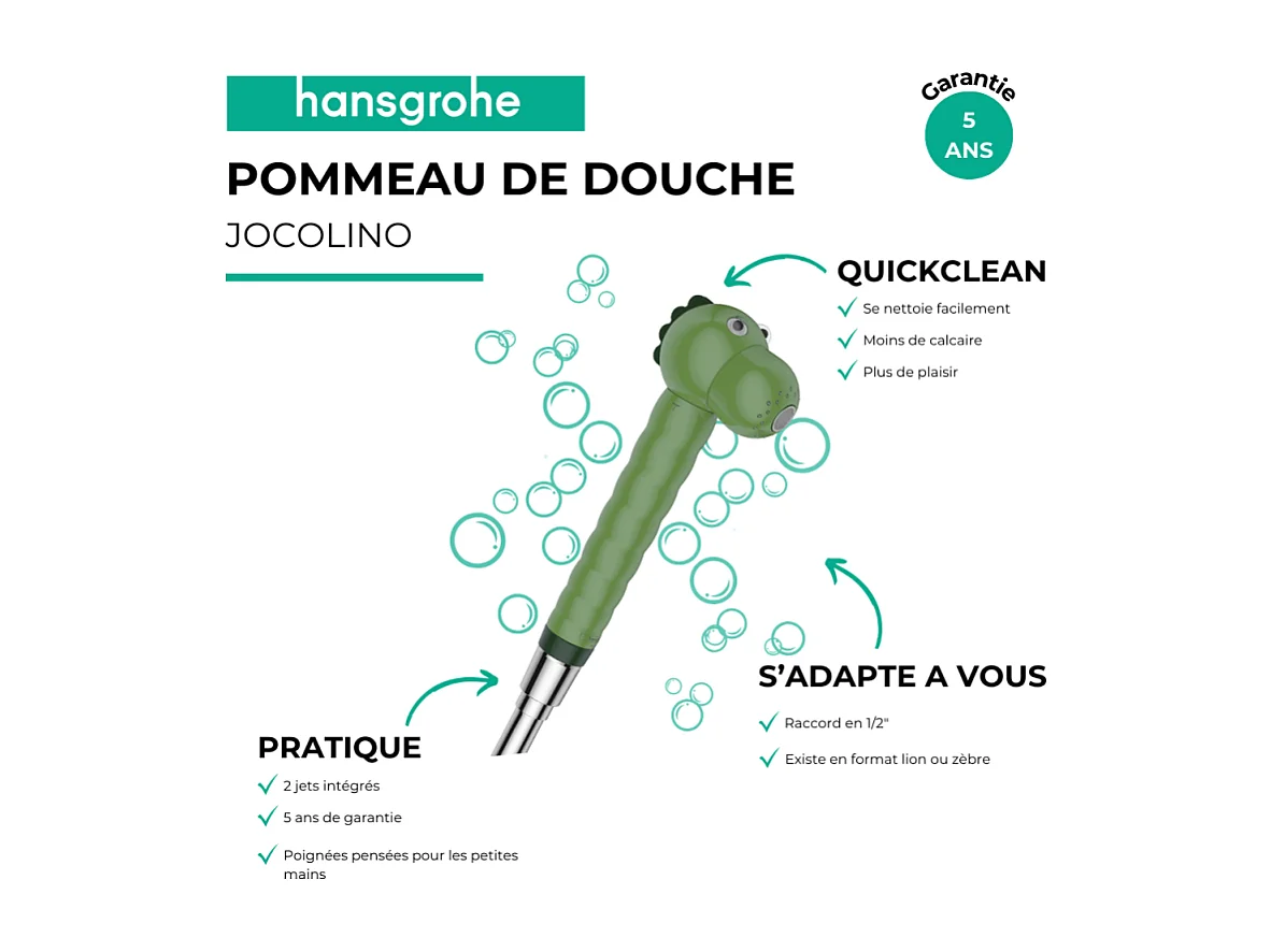 HANSGROHE Douchette 2 jets enfants Jocolino vert