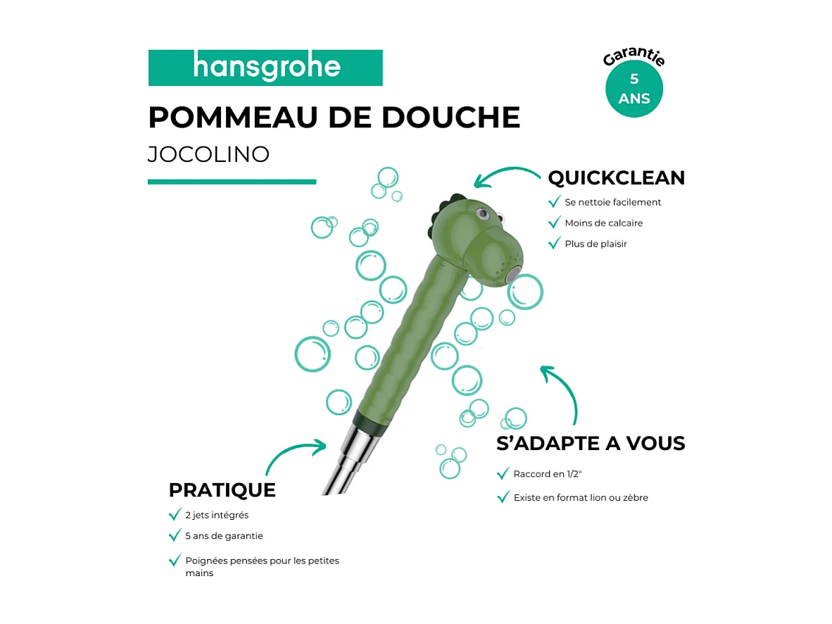 HANSGROHE Douchette 2 jets enfants Jocolino vert
