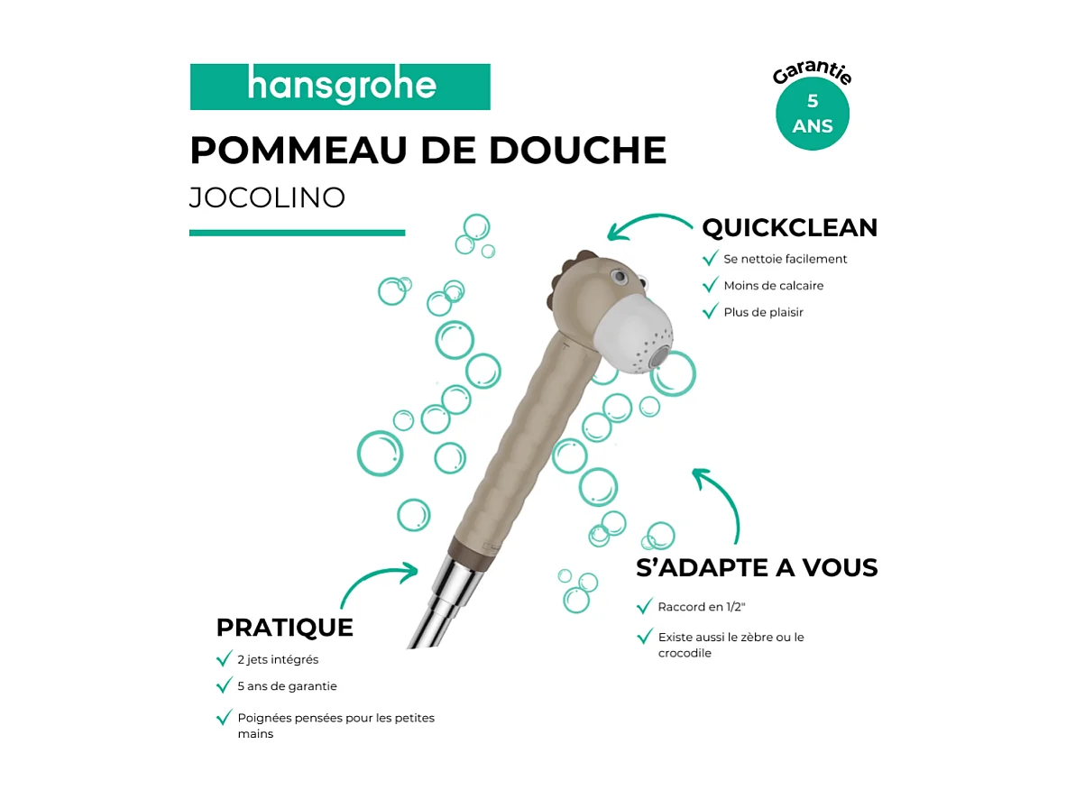 HANSGROHE Ducha de mano para niños de 2 chorros Jocolino beige
