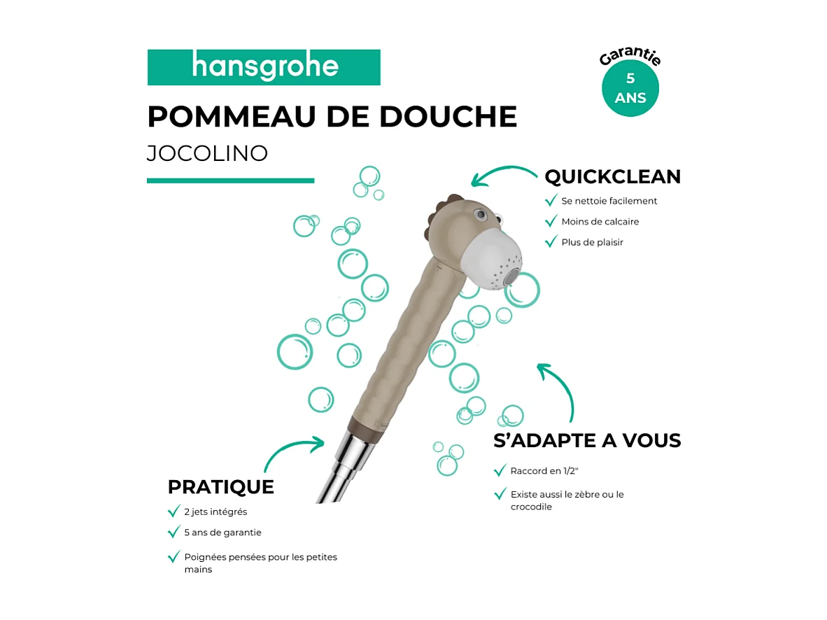 HANSGROHE Ducha de mano para niños de 2 chorros Jocolino beige