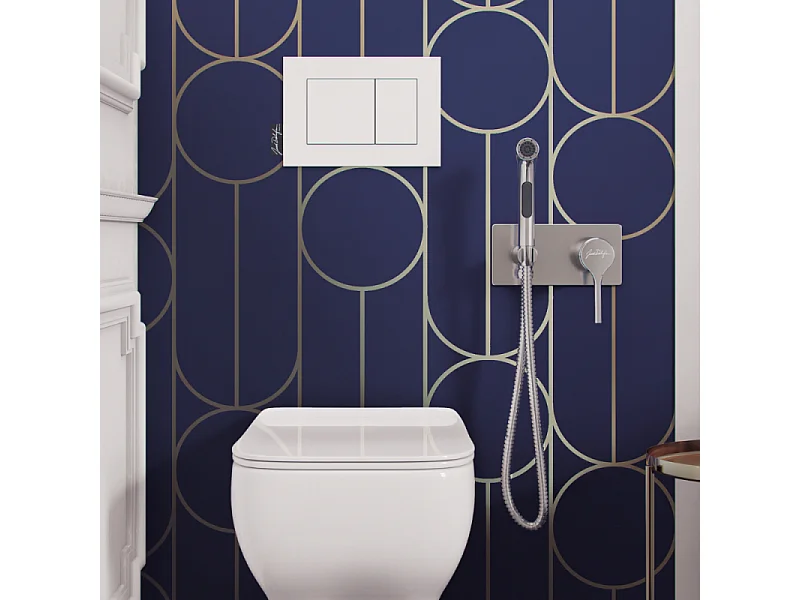 Douchette WC JACOB DELAFON Elate chromée + support + flexible