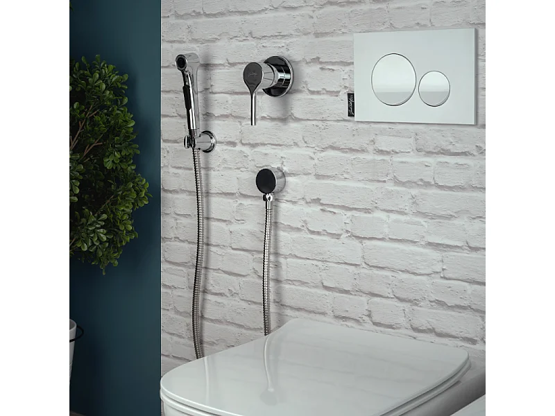 Douchette WC JACOB DELAFON Elate chromée + support + flexible