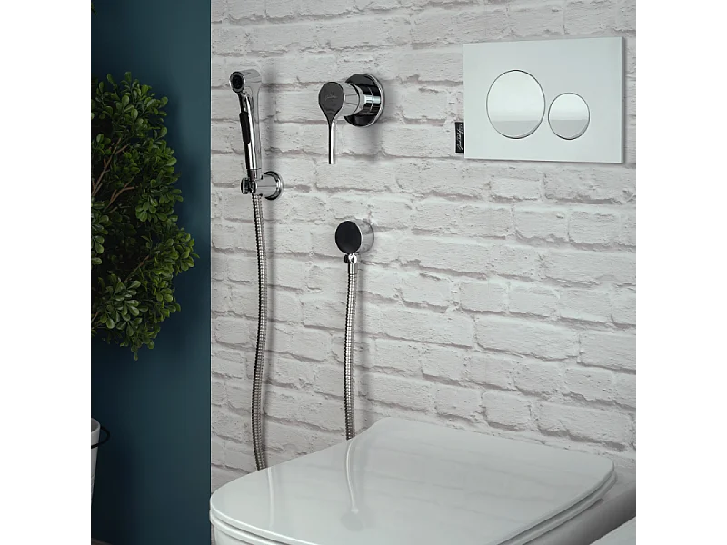 Douchette WC JACOB DELAFON Elate chromée + support + flexible