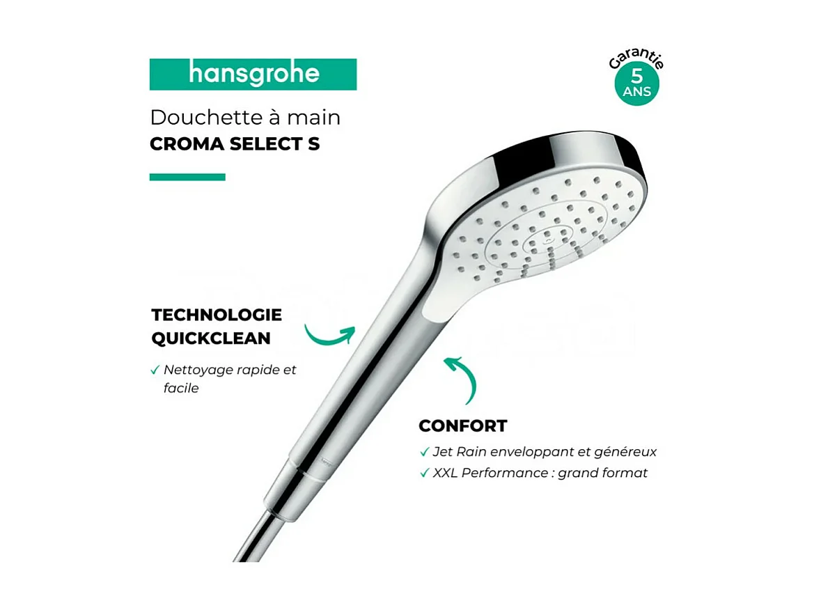 Douchette à main HANSGROHE Croma Select S blanc / chromé
