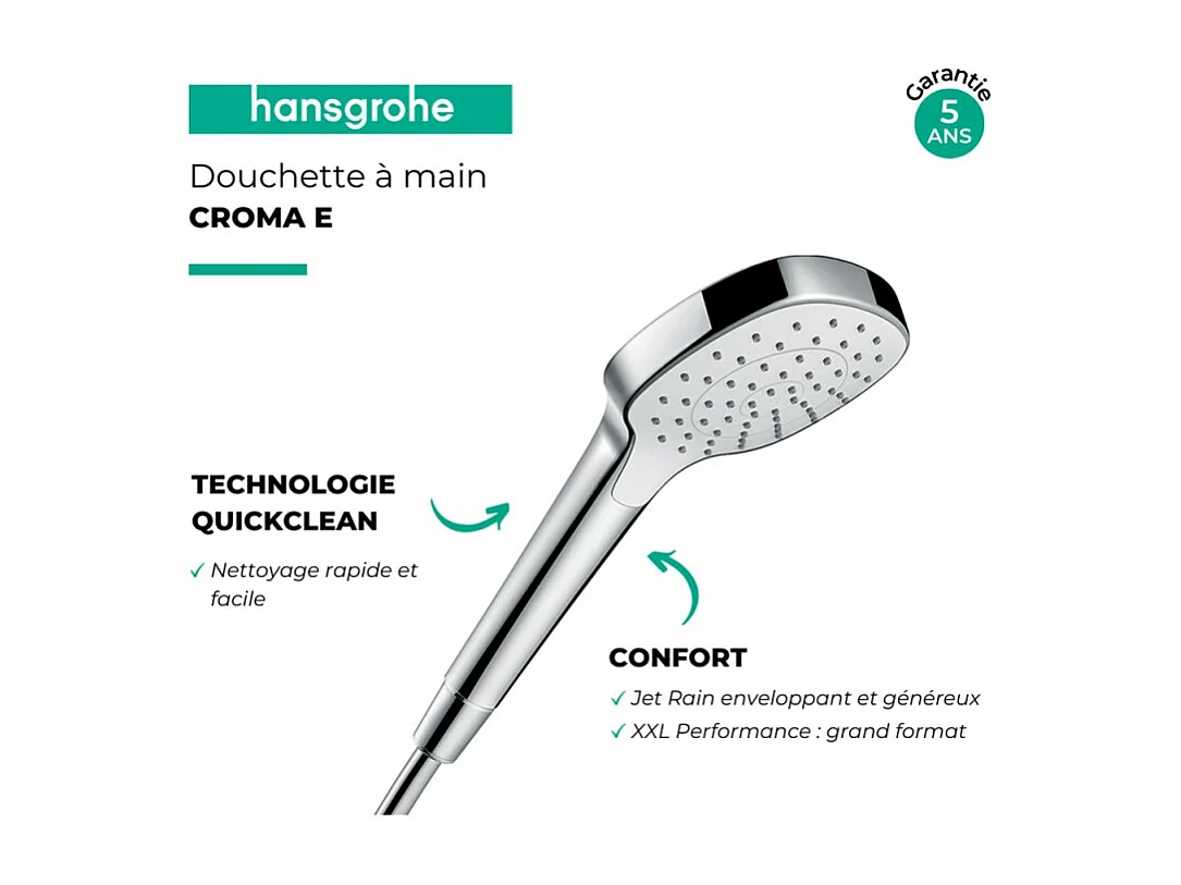 Douchette à main HANSGROHE Croma E blanc / chromé