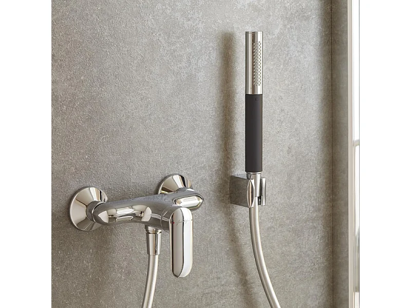 JACOB DELAFON Douchette 2 jets Shift Ellipse noir et chrome