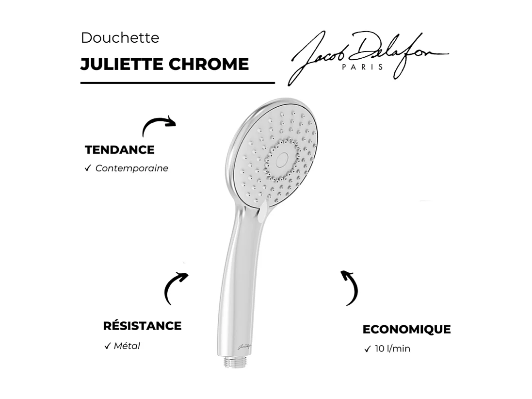 Pommeau de douche JACOB DELAFON Juliette chrome
