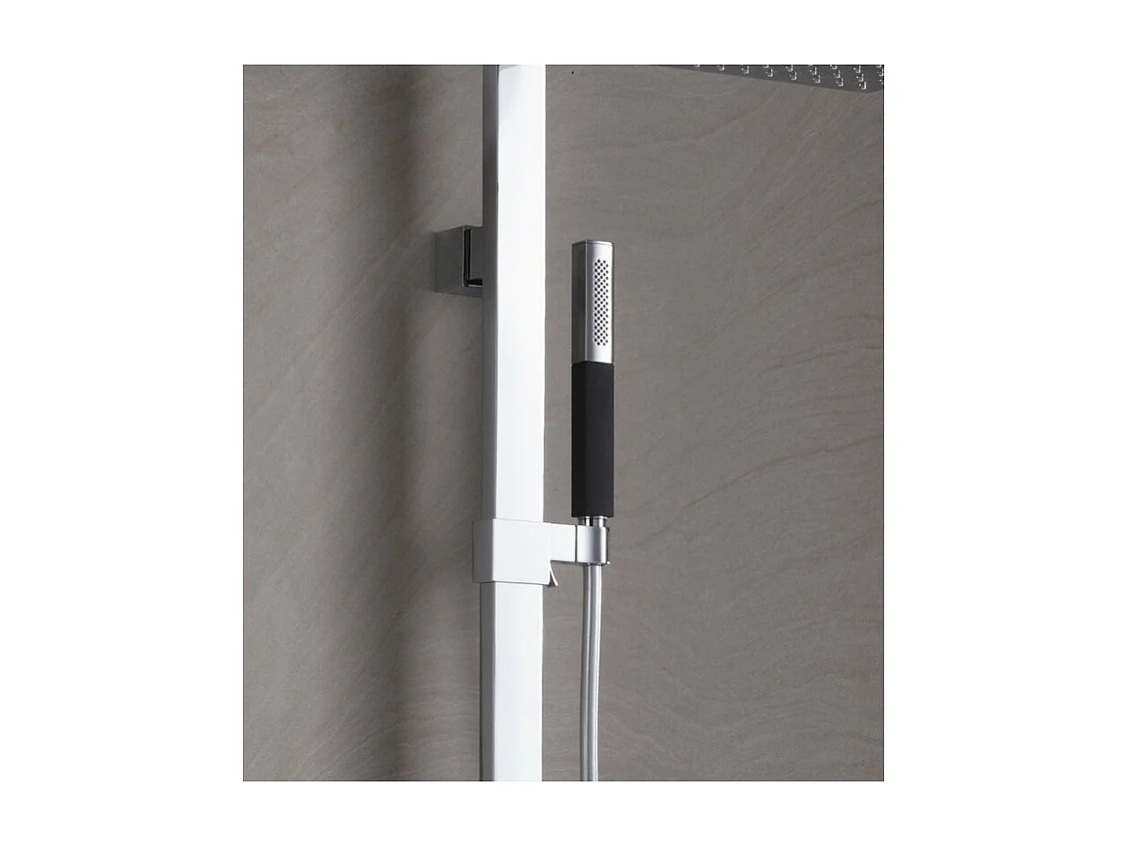 JACOB DELAFON Douchette 2 jets Shift Ellipse carré noir et chrome