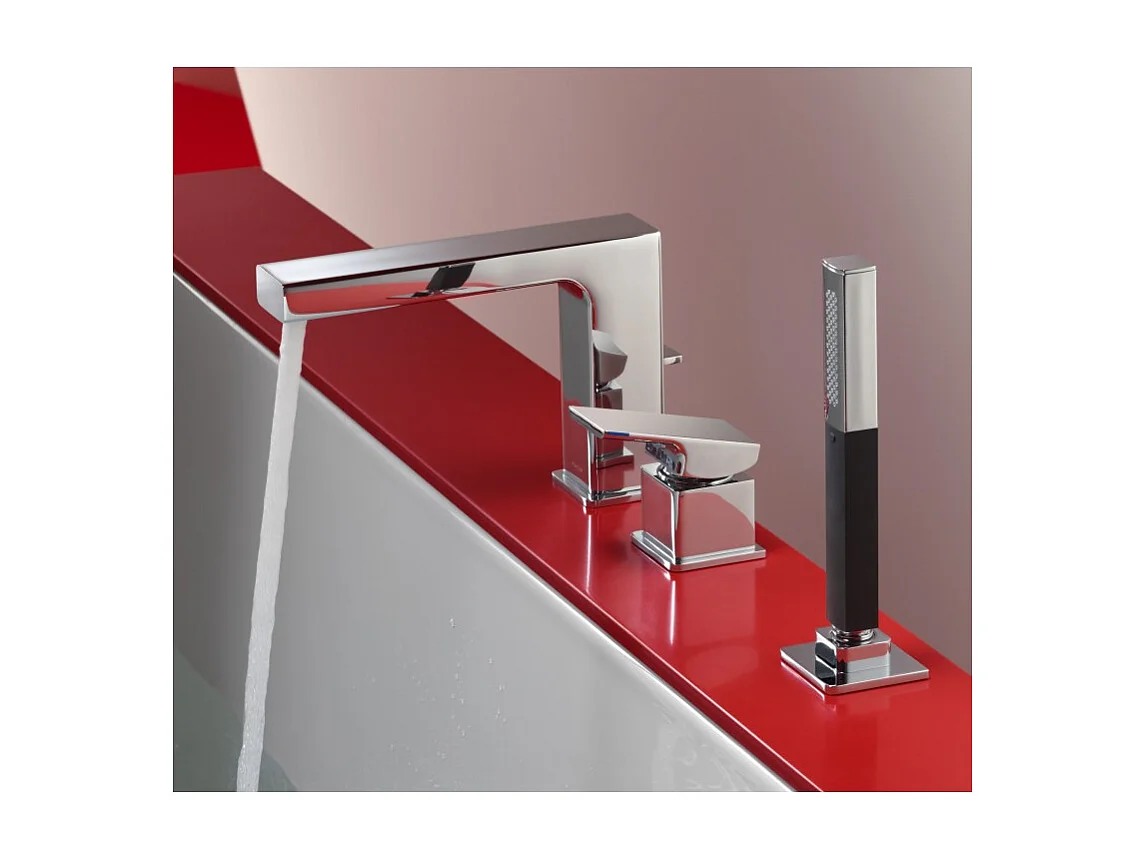 JACOB DELAFON Douchette 2 jets Shift Ellipse carré noir et chrome