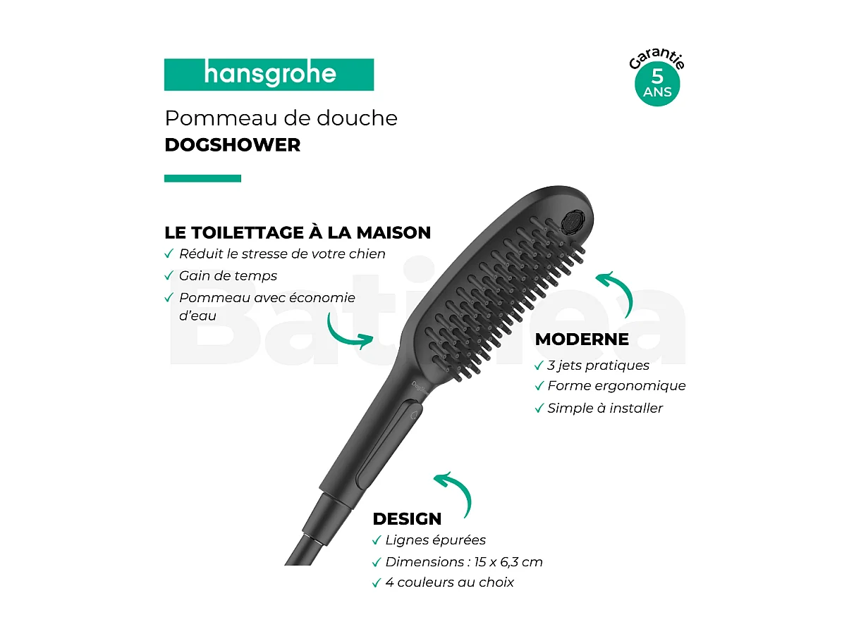 Douchette pour chien HANSGROHE DogShower 3 jets Noir