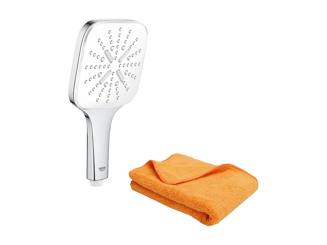 Pommeau de douche GROHE Quickfix Vitalio Smartactive 130 Cube 3 jets + microfibre