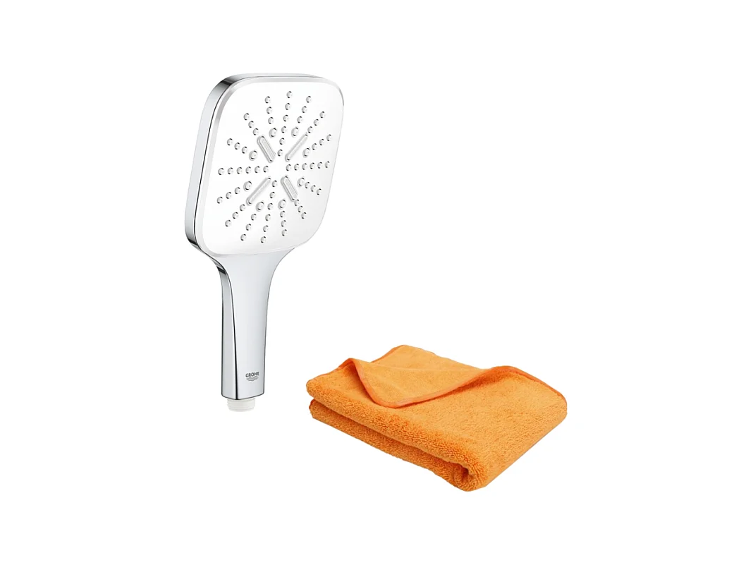 Pommeau de douche GROHE Quickfix Vitalio Smartactive 130 Cube 3 jets + microfibre