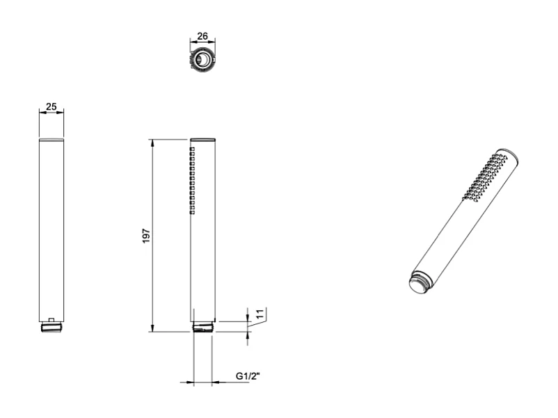 Douchette à main VILLEROY ET BOCH Verve Showers Stick Noir mat