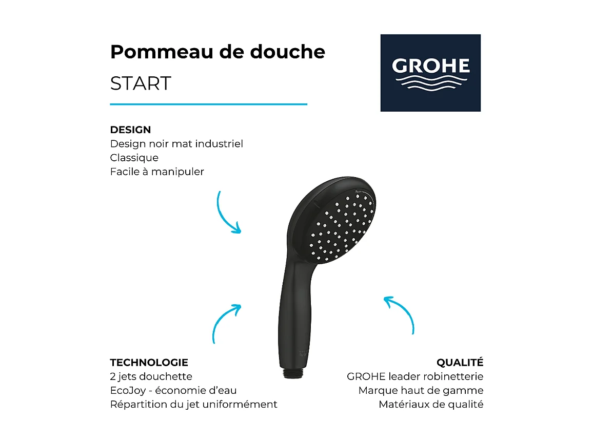 Douchette GROHE Vitalio Start 2 jets