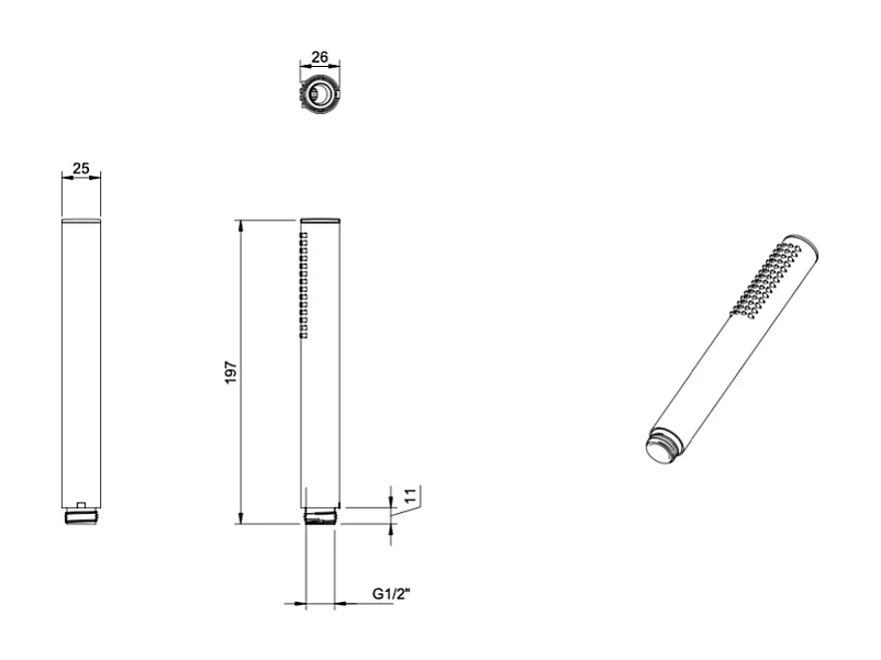 Douchette à main VILLEROY ET BOCH Verve Showers Stick Or brossé