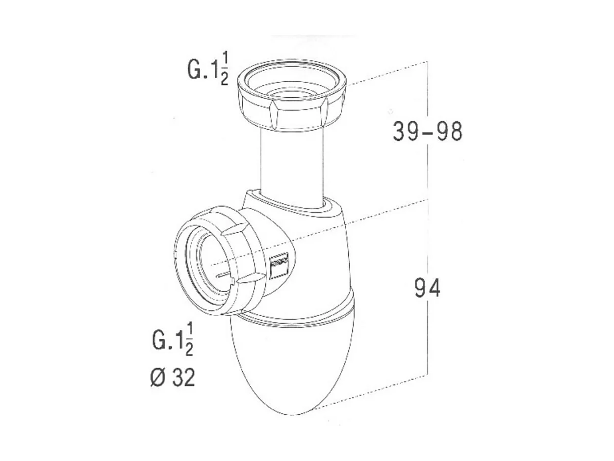 Nicoll - Sifón para fregadero Easyphon BM211 32 mm