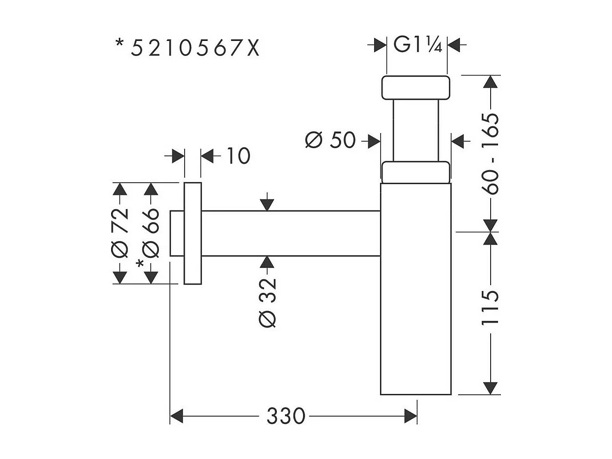Siphon lavabo HANSGROHE Flowstar S chromé