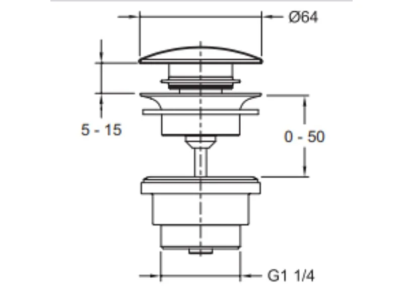 JACOB DELAFON Bonde de vidage click Noir mat