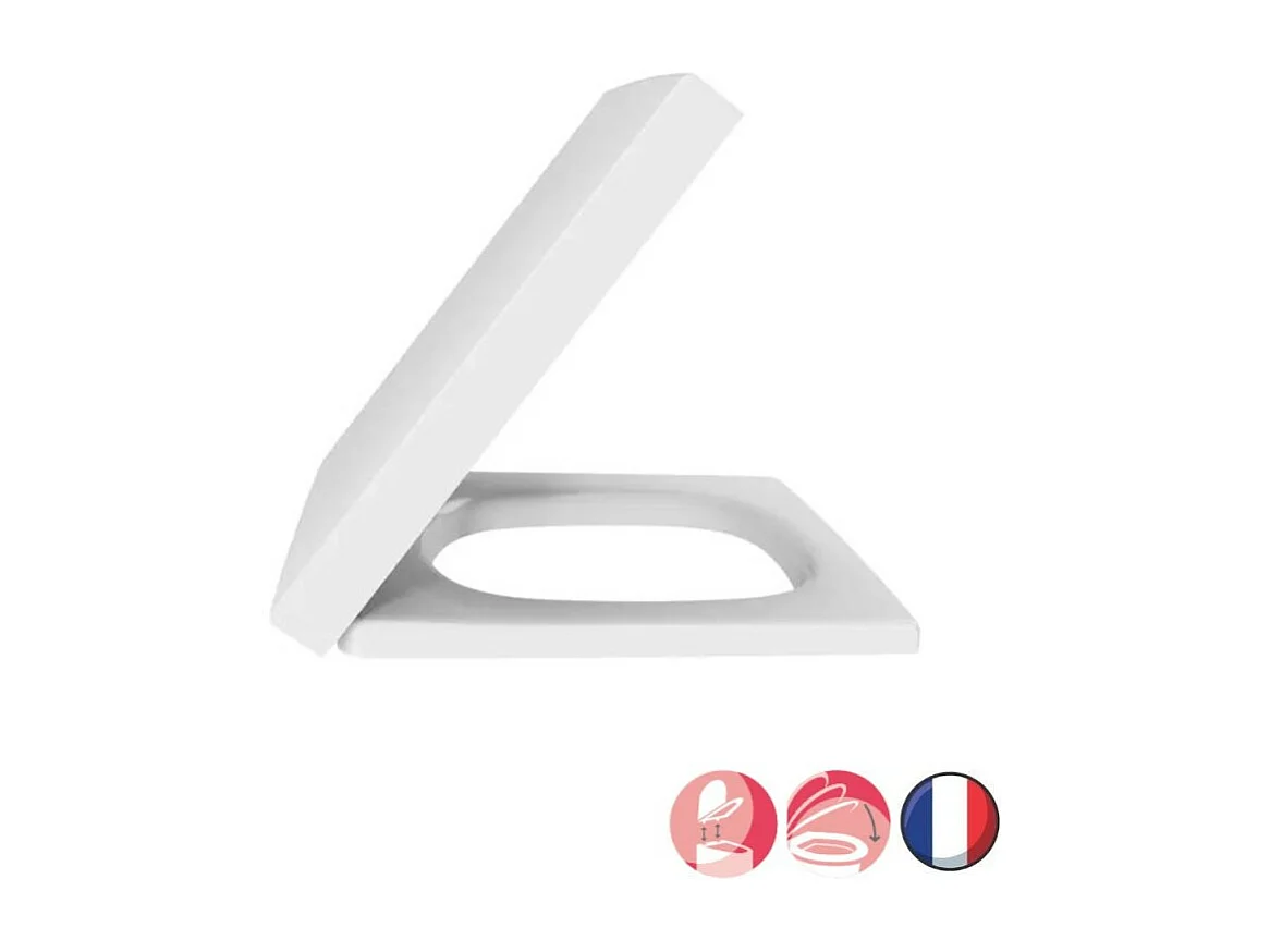 Abattant JACOB DELAFON Terrace, descente progressive et déclipsable, Blanc