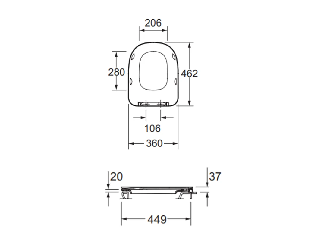 Abattant WC extra-plat JACOB DELAFON Modern Life à descente progressive et déclipsable blanc