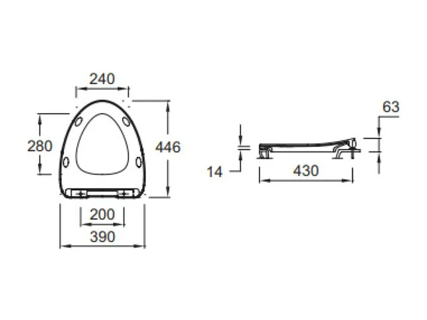 Abattant extra-plat JACOB DELAFON, Nouvelle Vague descente progressive et déclipsable, Blanc