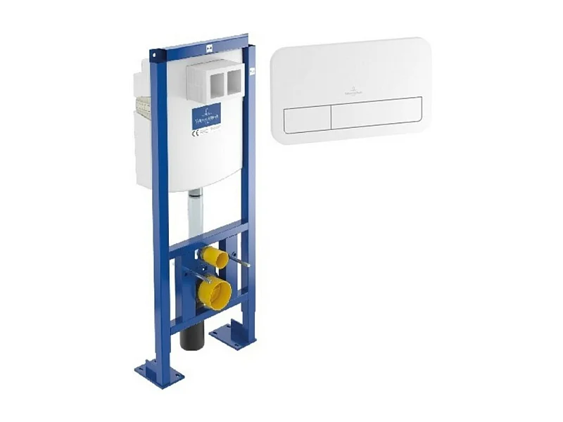 Bâti-support autoportant WC VILLEROY ET BOCH Viconnect avec plaque blanche