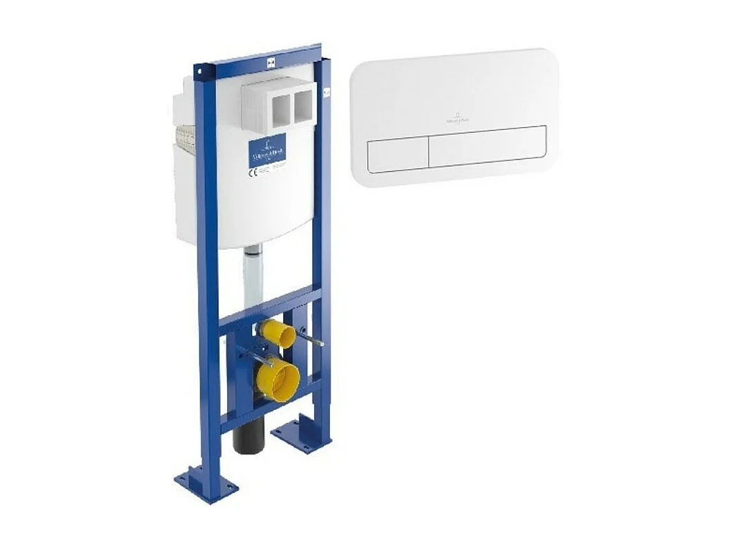 Bâti-support autoportant WC VILLEROY ET BOCH Viconnect avec plaque blanche