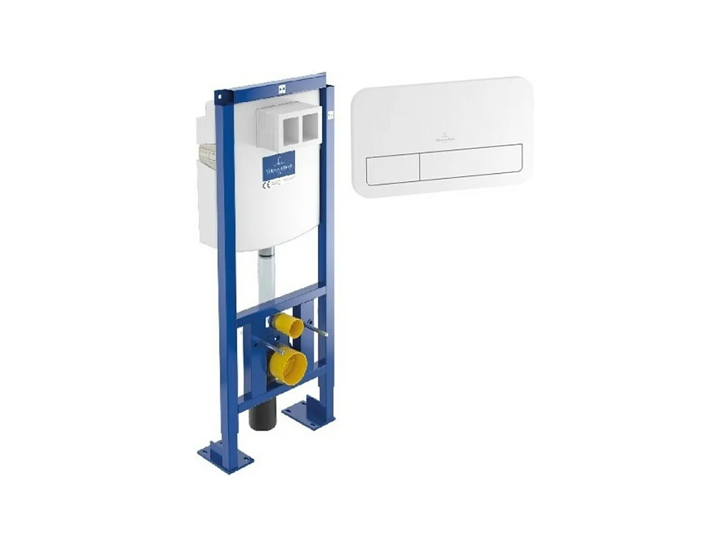 Bâti-support autoportant WC VILLEROY ET BOCH Viconnect avec plaque blanche