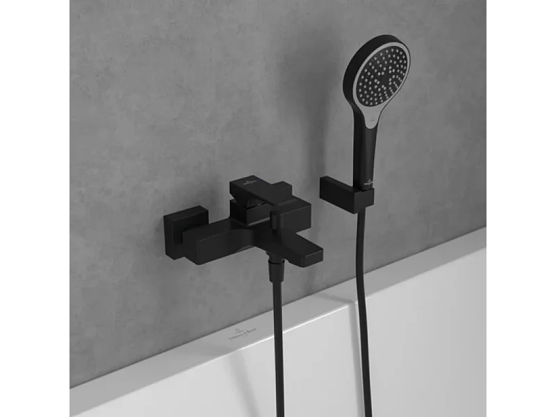Mitigeur bain douche mécanique VILLEROY ET BOCH Architectura Square Noir mat