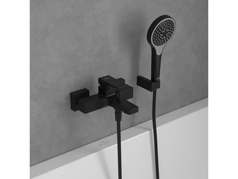 Mitigeur bain douche mécanique VILLEROY ET BOCH Architectura Square Noir mat