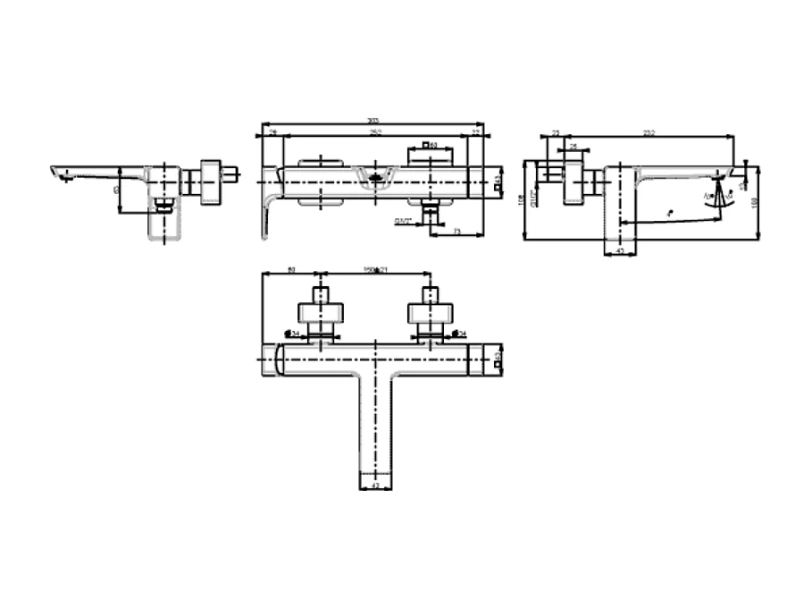 Mitigeur bain douche mécanique VILLEROY ET BOCH Subway 3.0 Or brossé