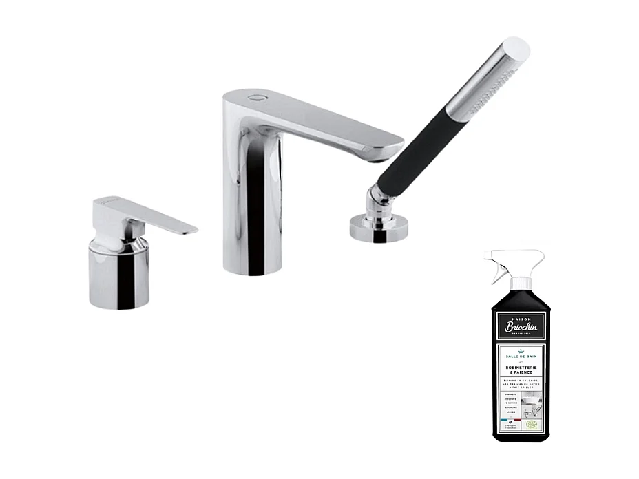 Mitigeur baignoire JACOB DELAFON Aleo+ 3 trous + nettoyant BRIOCHIN