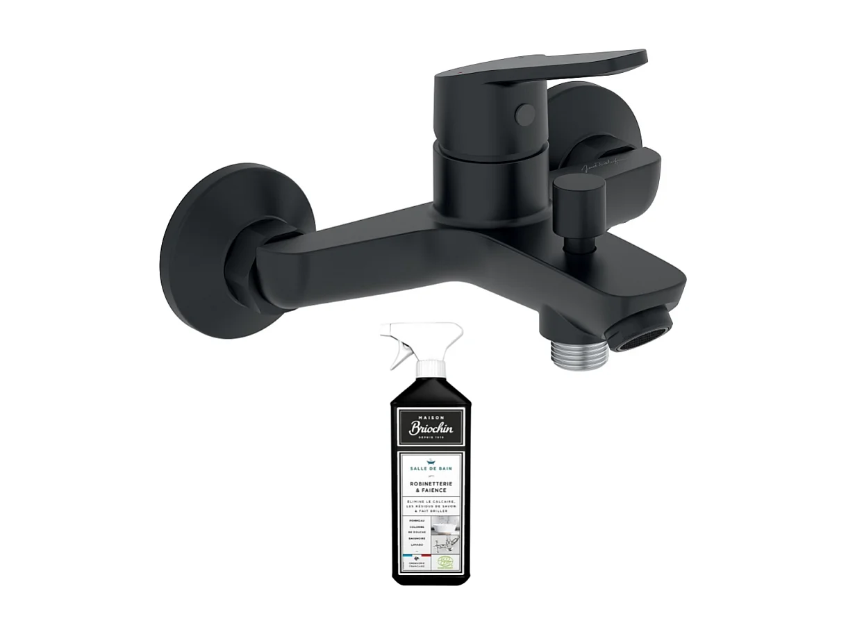 Mitigeur bain douche mural JACOB DELAFON Aimé noir + nettoyant
