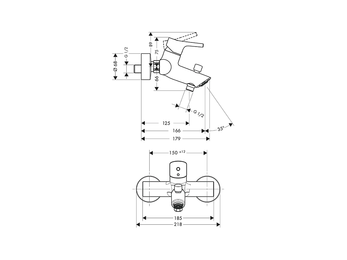 Mitigeur bain douche mécanique HANSGROHE Talis S chromé