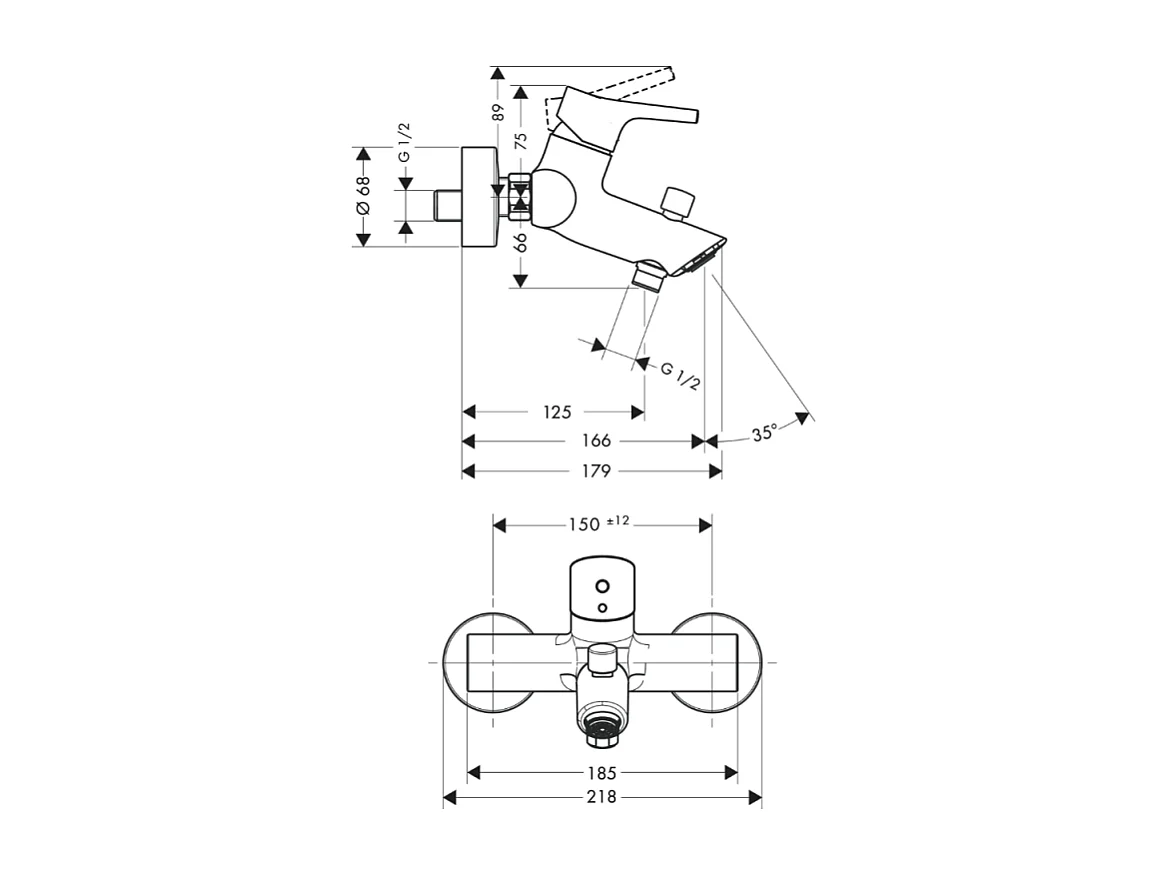 Mitigeur bain douche mécanique HANSGROHE Talis S chromé