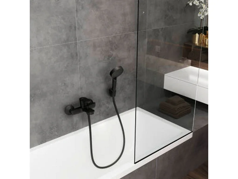 Mitigeur bain douche mécanique HANSGROHE Vernis Blend noir mat