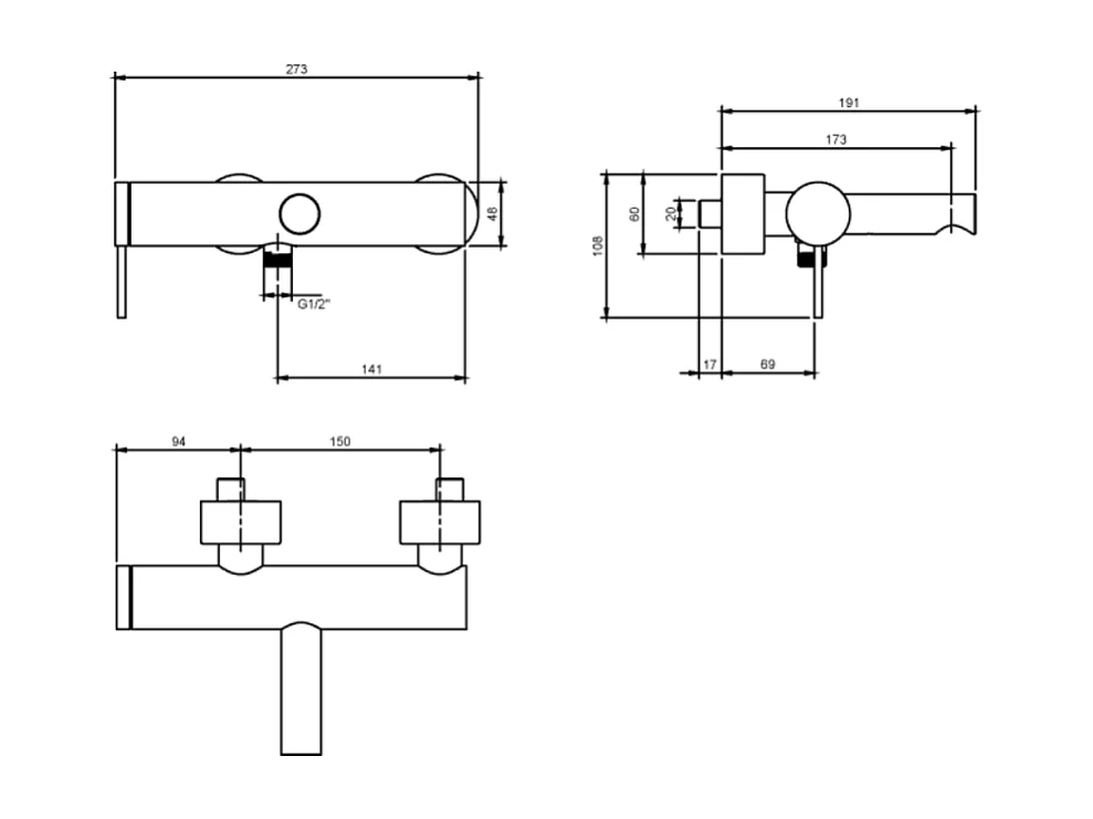 Mitigeur bain douche mécanique VILLEROY ET BOCH Loop & Friends Noir mat