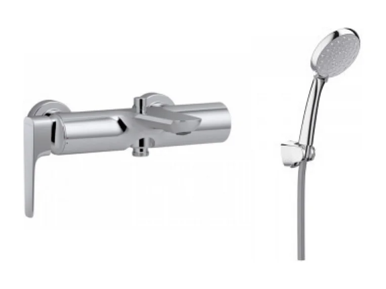 Jacob Delafon - Ensemble Mitigeur Bain Douche mécanique mural ALEO + avec douchette et flexible Awaken