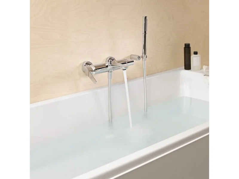 Jacob Delafon - Ensemble Mitigeur Bain Douche mécanique mural ALEO + avec douchette et flexible Awaken