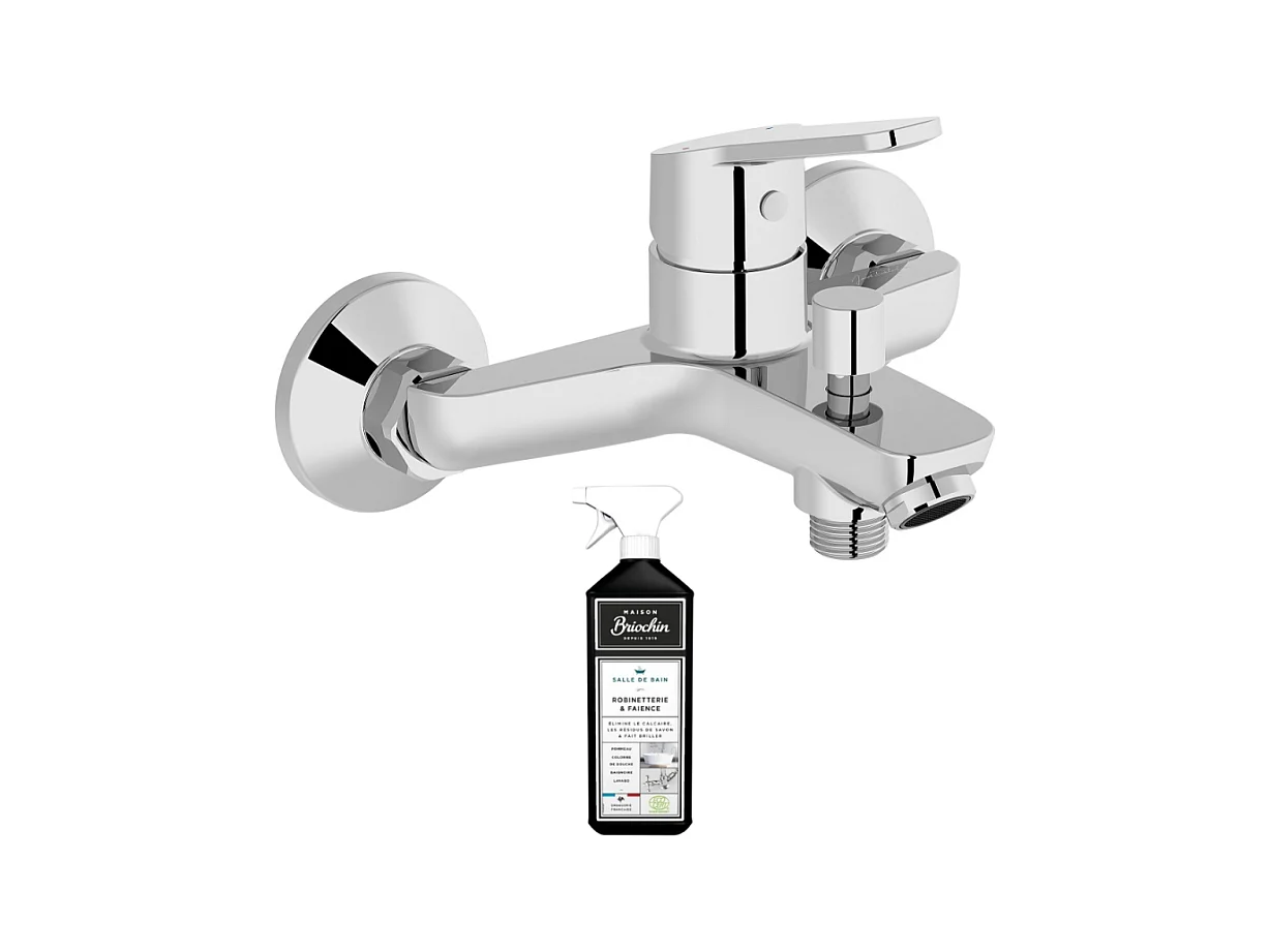 Mitigeur bain douche JACOB DELAFON mural Aimé Chrome + nettoyant