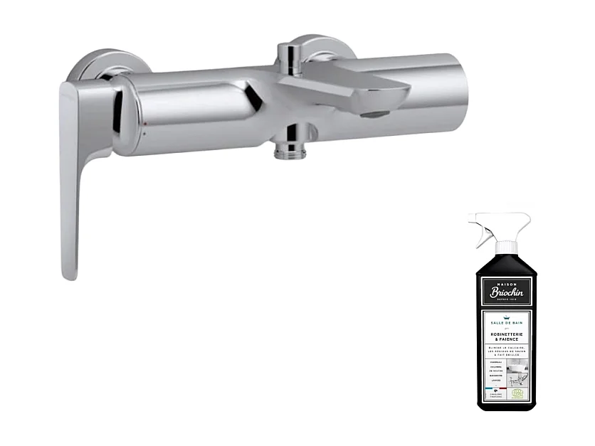 Robinet bain douche JACOB DELAFON Aleo+ mural + nettoyant briochin
