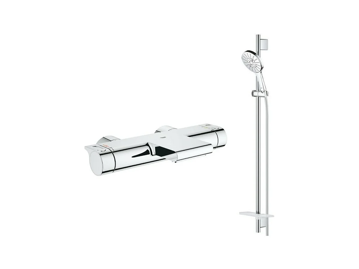 Robinet bain thermostatique Grohe Grohtherm + Ensemble de douche Grohe Rainshower