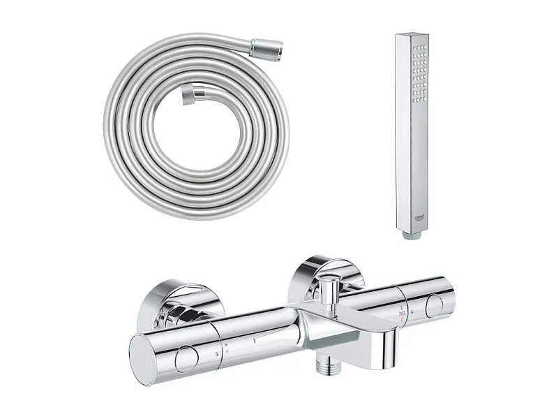 GROHE Mitigeur bain douche Precision Get avec douchette 1jet Vitalio Joy Cube et flexible 200cm