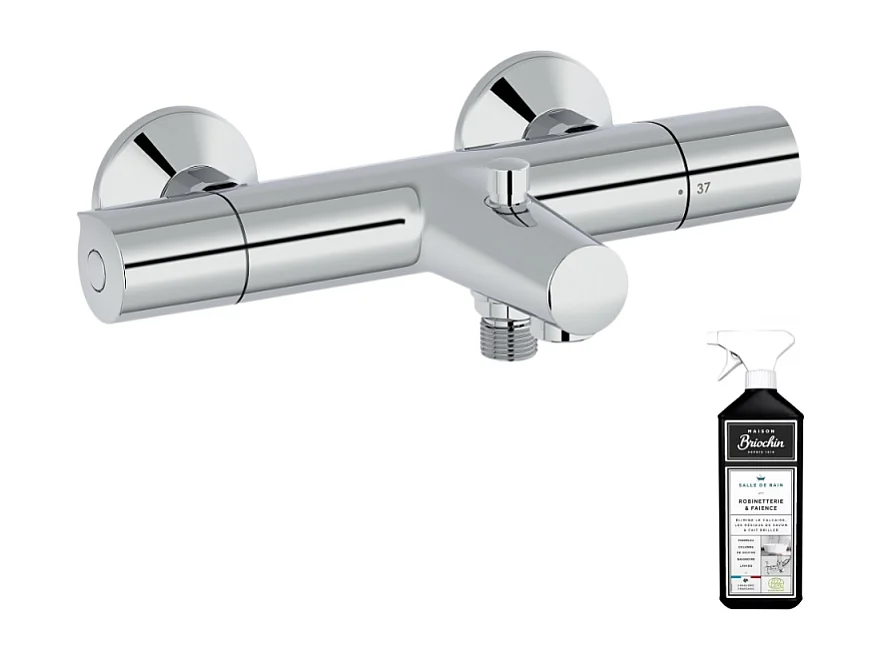 Mitigeur thermostatique JACOB DELAFON Simone bain douche mural + nettoyant Briochin